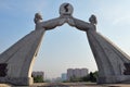 Pyongyang, North Korea. National Reunification monument Royalty Free Stock Photo