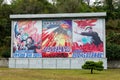 PYONGYANG,NORTH KOREA-OCTOBER 12,2017: Agitational posters on the streets of the city