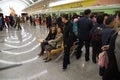 Pyongyang, North Korea. People at Metro station Royalty Free Stock Photo