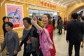 Pyongyang, North Korea. People at Metro station Royalty Free Stock Photo