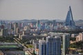 Pyongyang, North-Korea, 09/07/2018: Ryugyong Hotel with new facade. Royalty Free Stock Photo