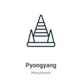 Pyongyang outline vector icon. Thin line black pyongyang icon, flat vector simple element illustration from editable monuments