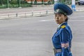 The Pyongyang traffic police women are beautiful scenery in the streets. Pyongyang, North Korea