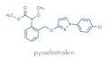 Pyraclostrobin fungicide molecule. Skeletal formula