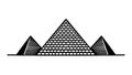 Pyramid ancient building black and white vector illustration simple