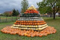 Pyramid from Autumn harvested pumpkins