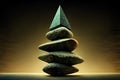 A pyramid of balancing stones. Zen Stones. Relaxing meditation, yoga