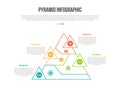 pyramid base shape infographics template diagram with big and small triangle combination line with strict edge with 4 point step Royalty Free Stock Photo