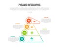 pyramid base shape infographics template diagram with creative shape with circle badge on side with spreading text description Royalty Free Stock Photo