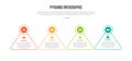 pyramid base shape infographics template diagram with simple triangle with circle badge on top with 4 point step creative simple Royalty Free Stock Photo