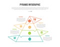 pyramid base shape infographics template diagram with simple shape with triangle extrude opposite with 4 point step creative Royalty Free Stock Photo