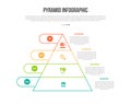 pyramid base shape infographics template diagram with standing shape with round rectangle extrude with 4 point step creative Royalty Free Stock Photo
