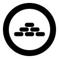 Pyramid black icon in circle vector illustration isolated .