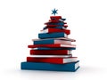 Pyramid of books - abstract christmas tree Royalty Free Stock Photo