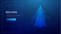 Pyramid business technology background. Tech vector triangle abstract background. Wireframe pyramid 3d model. Royalty Free Stock Photo