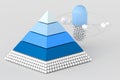 pyramid and capsule, 3d rendering