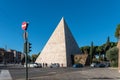Pyramid of Cestius IN The Daylight with Cars