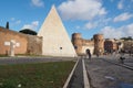 Pyramid of Cestius in Rome, Italy