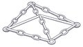Pyramid Chain Link Structure Outline, vector design Generative AI Royalty Free Stock Photo