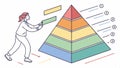 Pyramid chart layers, hierarchical data structure analysis graph vector design Generative AI