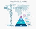 Pyramid chart options construction infographics