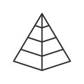 Pyramid Chart Outline Flat Icon on White
