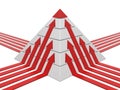 Pyramid chart red-white