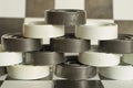 Pyramid checkers on chessboard Royalty Free Stock Photo