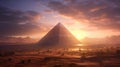 Pyramid of Cheops, Great Pyramid of Giza, Egypt, fantastic view Royalty Free Stock Photo