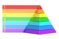 Pyramid with color levels, pyramid chart. 3d rendering Royalty Free Stock Photo