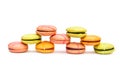 Pyramid from colorful macaroons on white Royalty Free Stock Photo