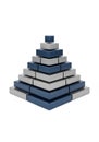 A pyramid composed of alternating blue and gray rectangular Royalty Free Stock Photo