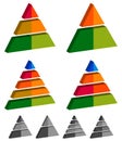 Pyramid, cone, triangle charts, graphs. 3-2-5-4 level, multileve