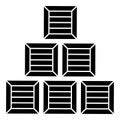 Pyramid crates Wooden boxs Containers icon black color vector illustration flat style image