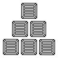 Pyramid crates Wooden boxs Containers icon outline black color vector illustration flat style image