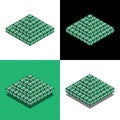 Pyramid of the cubes with dollar logo in isometric view Royalty Free Stock Photo