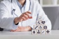 pyramid of cubes with medical signs Royalty Free Stock Photo