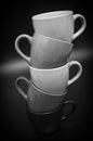 A pyramid of cups for coffee or tea for guests Royalty Free Stock Photo