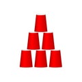 Pyramid of cups in red design