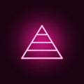 pyramid diagram icon. Elements of web in neon style icons. Simple icon for websites, web design, mobile app, info graphics Royalty Free Stock Photo