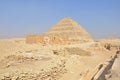 Pyramid of Djoser called the Step Pyramid of Djoser in the Saqqara necropolis, Egypt Royalty Free Stock Photo