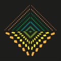 Pyramid dot pattern. Color geometry form. Vector perspective grid. Gradient diamond array. Royalty Free Stock Photo