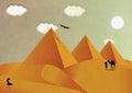 Pyramid in egypt creative illustration , nice sand and desert