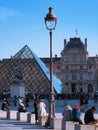 The pyramid in front of the entrance to the Louvre gallery, Paris, France