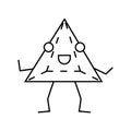 pyramid geometric shape character line icon vector illustration