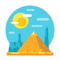 Pyramid of Giza flat design landmark