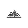 Pyramid of Giza line icon