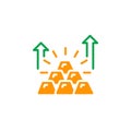 Pyramid of gold bars icon vector, filled flat sign, solid colorful pictogram on white.