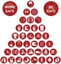 Pyramid Health and Safety Icon collection Royalty Free Stock Photo