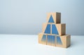 Pyramid with hierarchical structure. Royalty Free Stock Photo